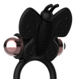 ANEL COQUETE CHIC DESIRE BORBOLETA COM VIBRADOR PRETO/OURO