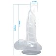BAILE DILDO REALISTA VENTOSA 16.7 CM – TRANSPARENTE