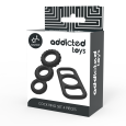 CONJUNTO DE 4 C-RING EM PRETO ADDICTED TOYS