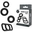 CONJUNTO DE 4 C-RING EM PRETO ADDICTED TOYS