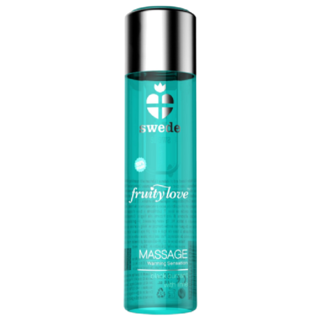 ÓLEO MASSAGEM FRUITYLOVE EFEITO QUENTE AROMA GROSELHA PRETA E LIMA 120ML | SWEDE