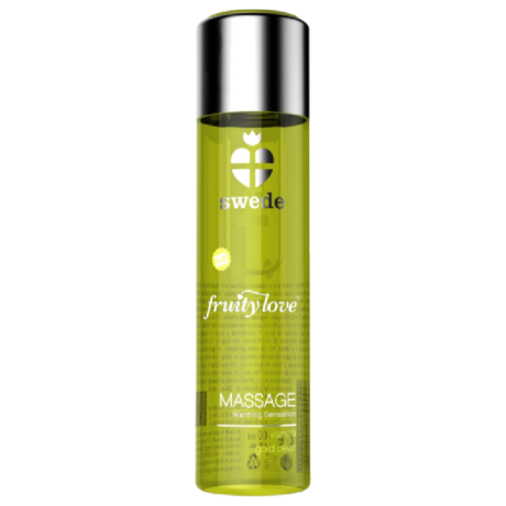ÓLEO MASSAGEM FRUITYLOVE EFEITO QUENTE AROMA BAUNILHA E PERA DOURADA 120ML | SWEDE