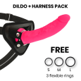 ARNÊS DELTA CLUB + DILDO ROSA DE SILICONE 20 X 4 CM