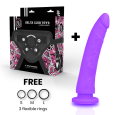 DELTA CLUB BRINQUEDOS ARNÊS + DILDO SILICONE ROXO 20 X 4 CM