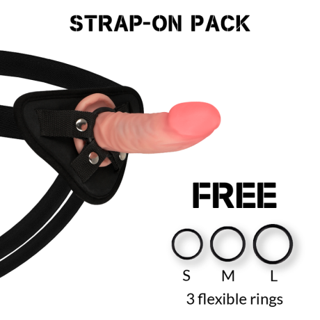 ROCKARMY ARNÊS + DILDO DUAL DENSITY TIGER 14CM