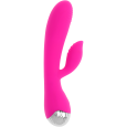 OHMAMA USB RECARREGÁVEL SILICONE VIBRADOR COELHO 10 VELOCIDADES 19 CM