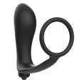 PLUG ANAL VIBRATÓRIO COM ANEL PENIANO PRETO