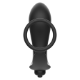 PLUG ANAL VIBRATÓRIO COM ANEL PENIANO PRETO