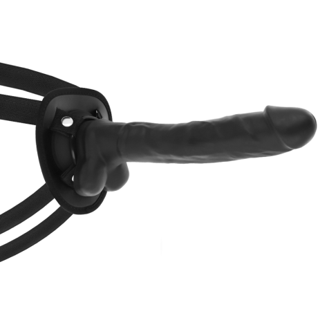 ARNÊS COCK MILLER + DENSIDADE DE SILICONE ARTICULÁVEL COCKSIL PRETO 24 CM